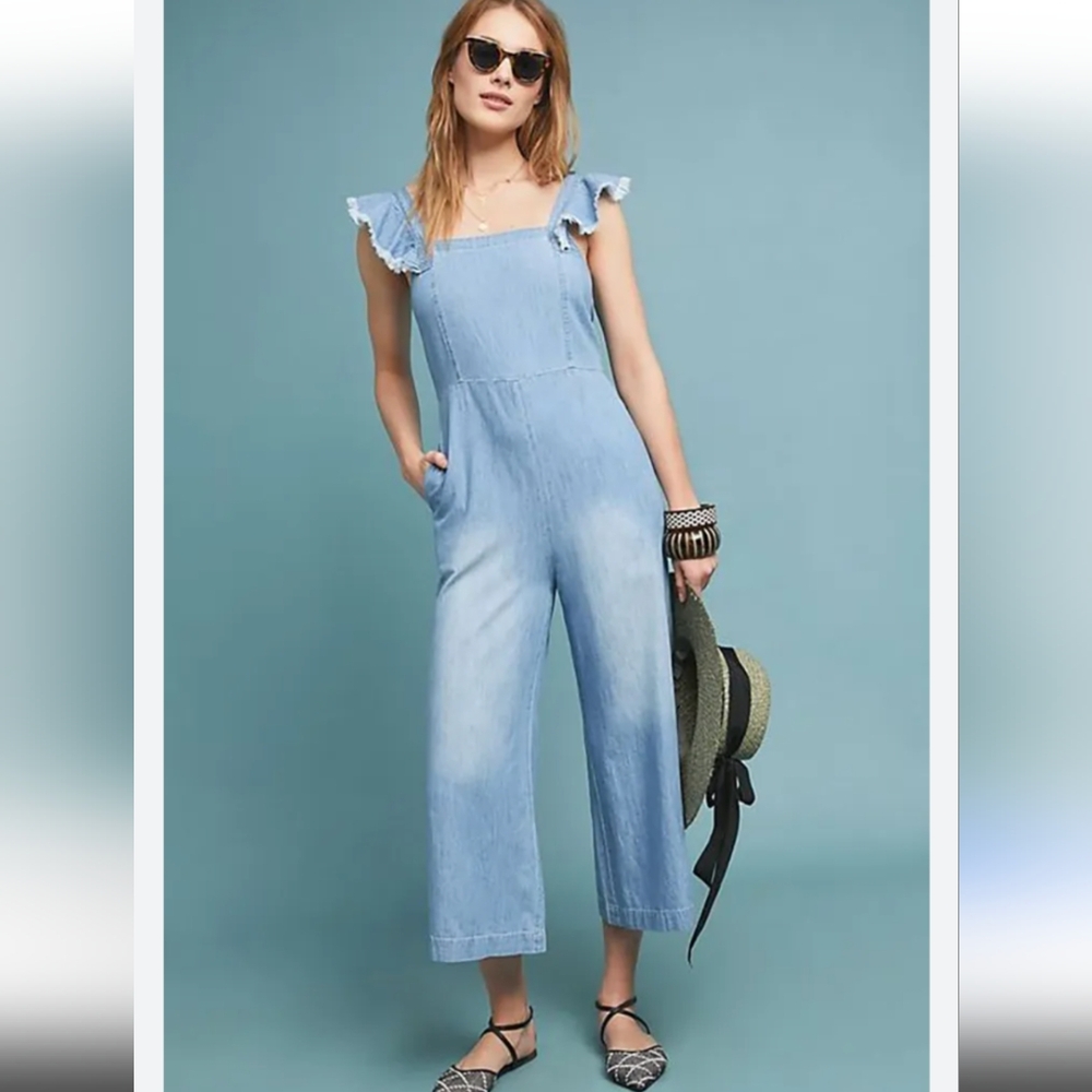 Anthropologie Light Blue Denim Jumpsuit
